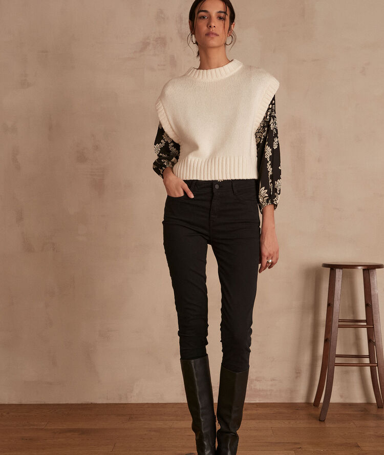 Sultan iconic black 7/8 slim jeans black.