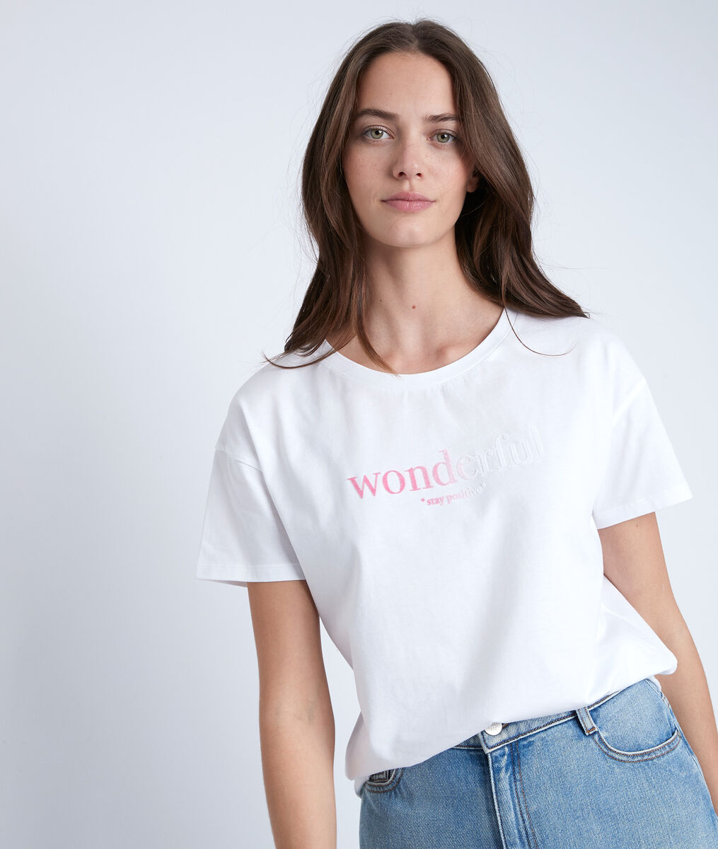 Ilona ecru screen-printed T-shirt | 1-2-3 Ilona ecru screen-printed T-shirt PhotoZ | 1-2-3