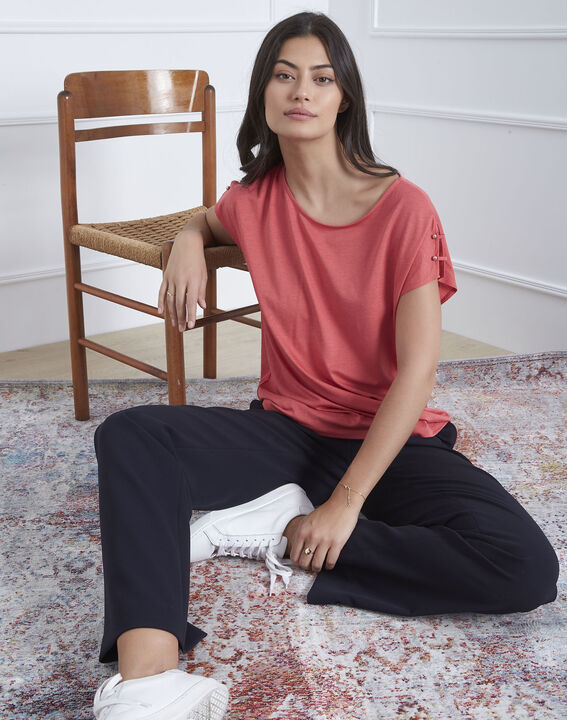 Palmbeach pink T-shirt with shoulder detailing | 1-2-3 Palmbeach pink T-shirt with shoulder detailing PhotoZ | 1-2-3