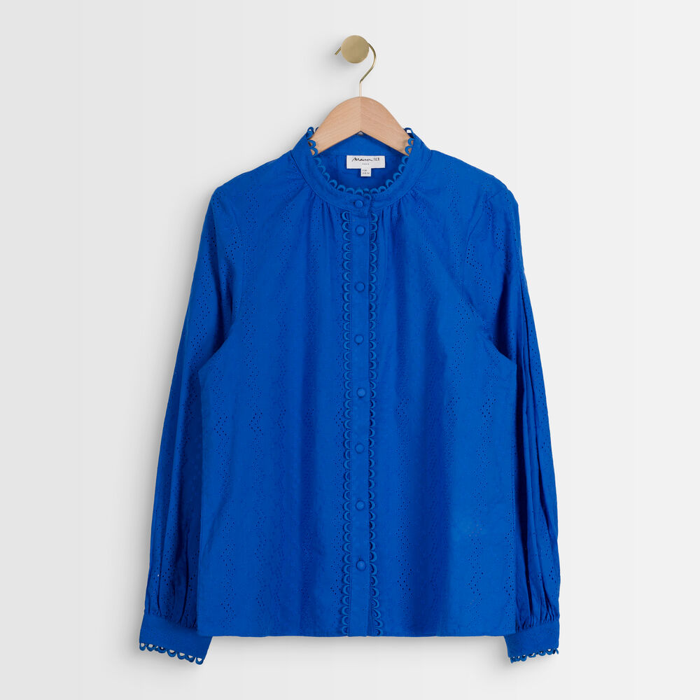 Tiffany embroidered forget-me-not blouse myosotis.
