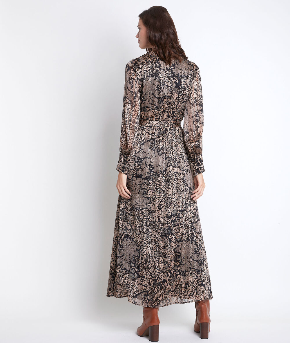 Cathel long printed dress noir.