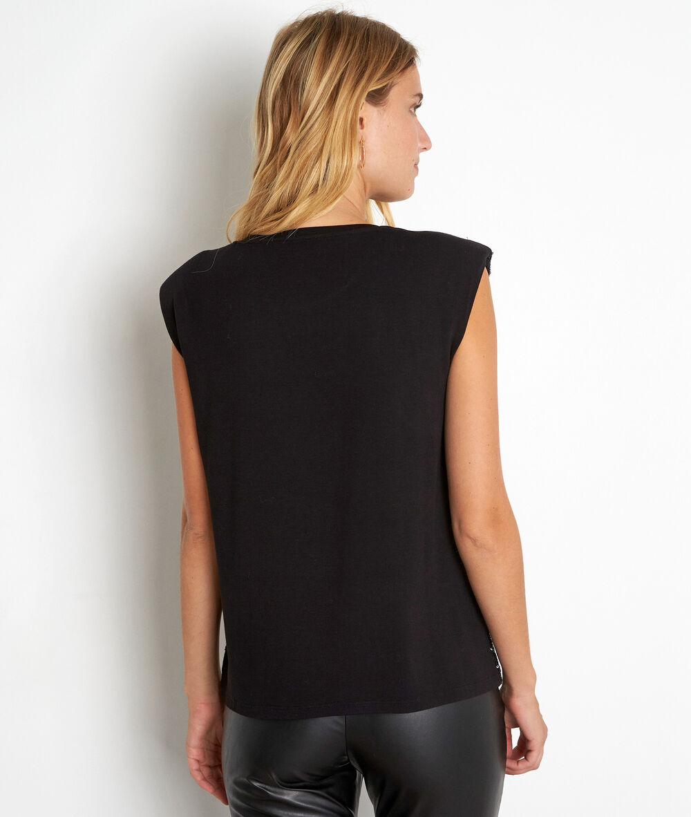Dolga sequin top noir.