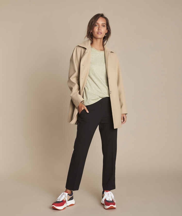 Clara chalk lurex neckline t-shirt corn.