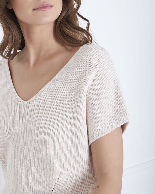 Annecy powder pink openwork knit jumper powder.