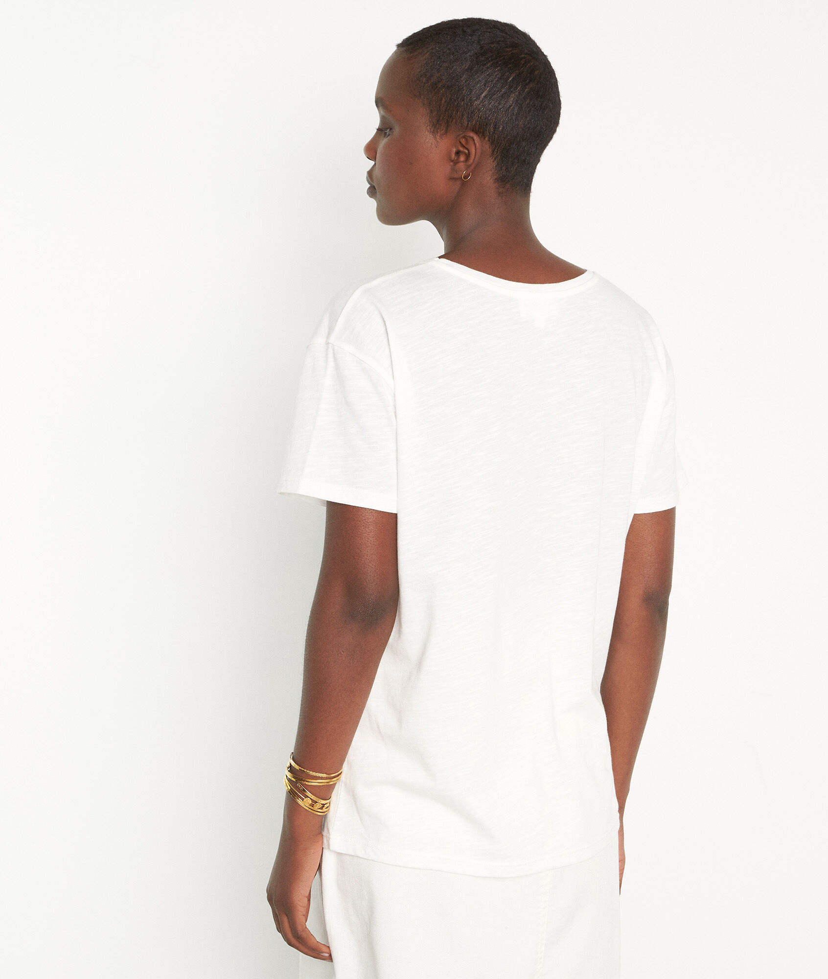 Minorque white cotton and modal slogan 