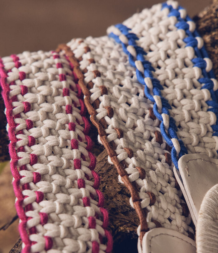 Basto white and brown braided cotton belt PhotoZ | 1-2-3