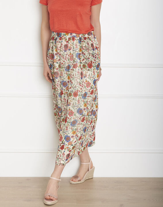 Samba ecru floral print skirt | 1-2-3 Samba ecru floral print skirt PhotoZ | 1-2-3
