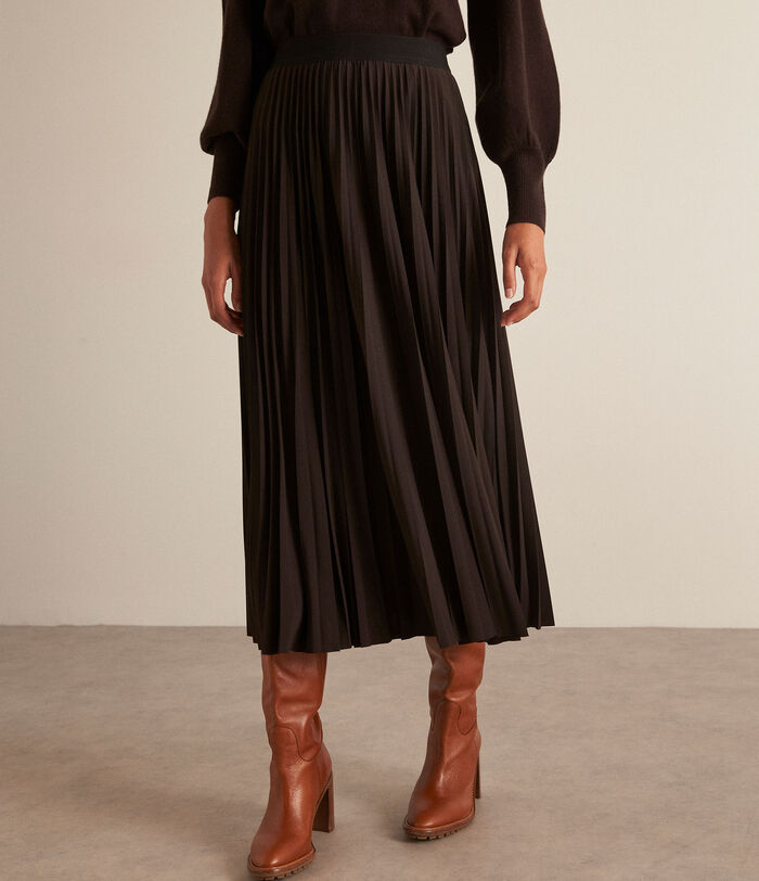 ELARA brown pleated skirt