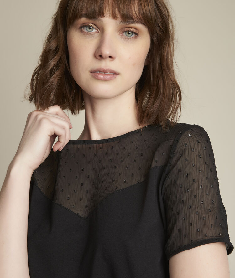 Romane plumetis t-shirt black.