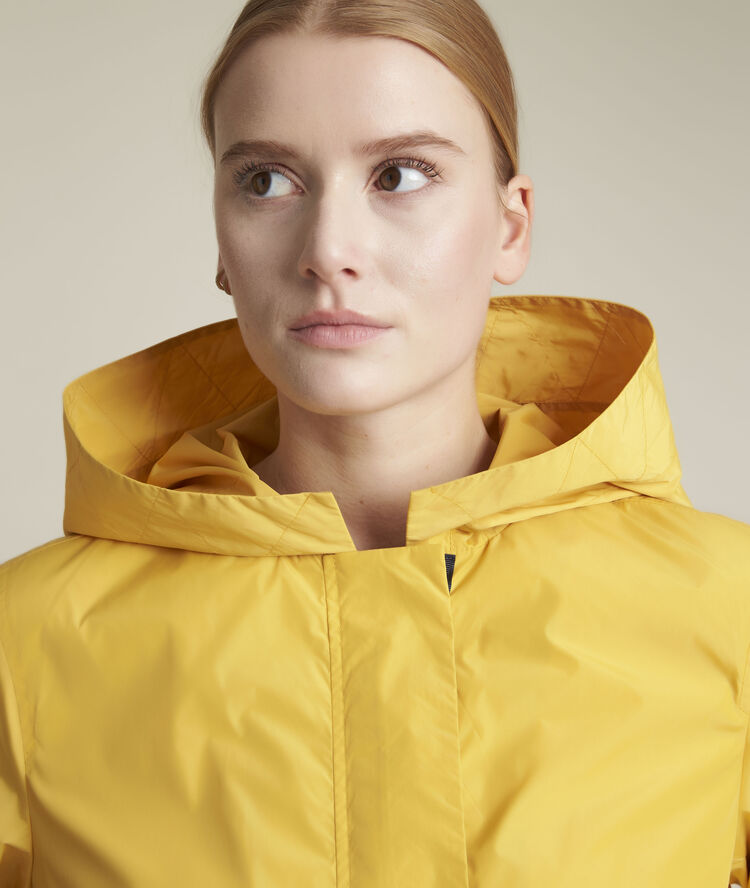 Fara yellow hooded parka honey.
