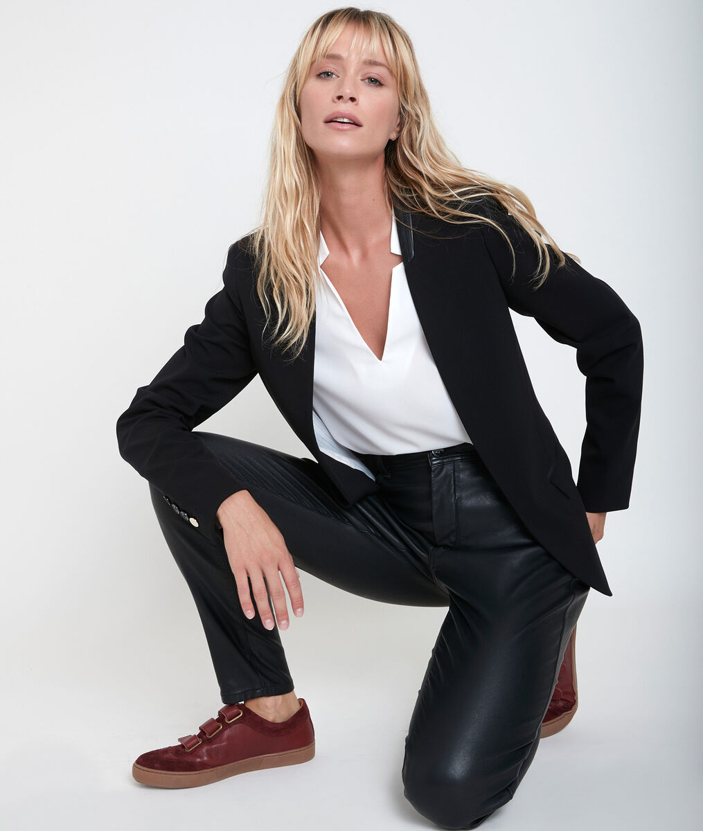 Talia black microfibre jacket | 1-2-3 Talia black microfibre jacket PhotoZ | 1-2-3