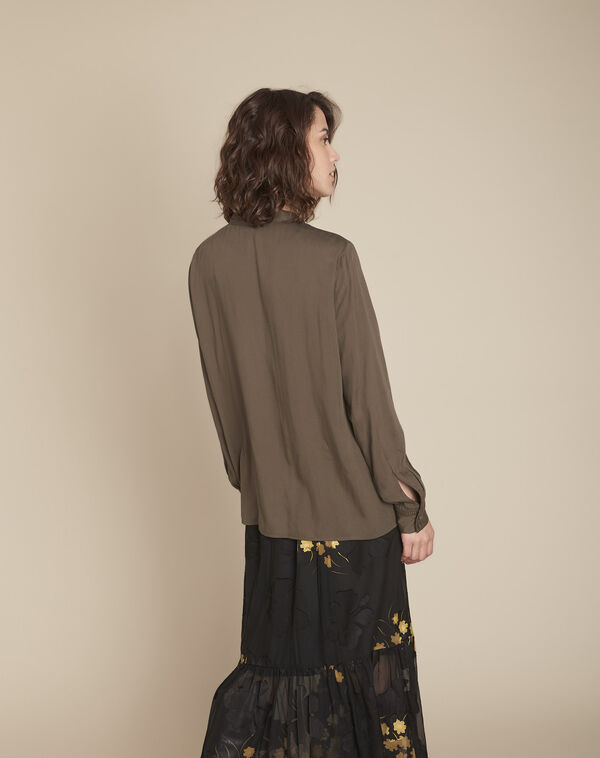 Moulin khaki pussy bow lace blouse kaki.