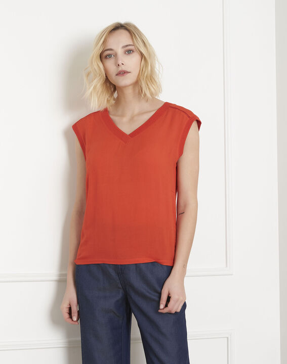 Vivace orange dual-material top | 1-2-3 Vivace orange dual-material top PhotoZ | 1-2-3
