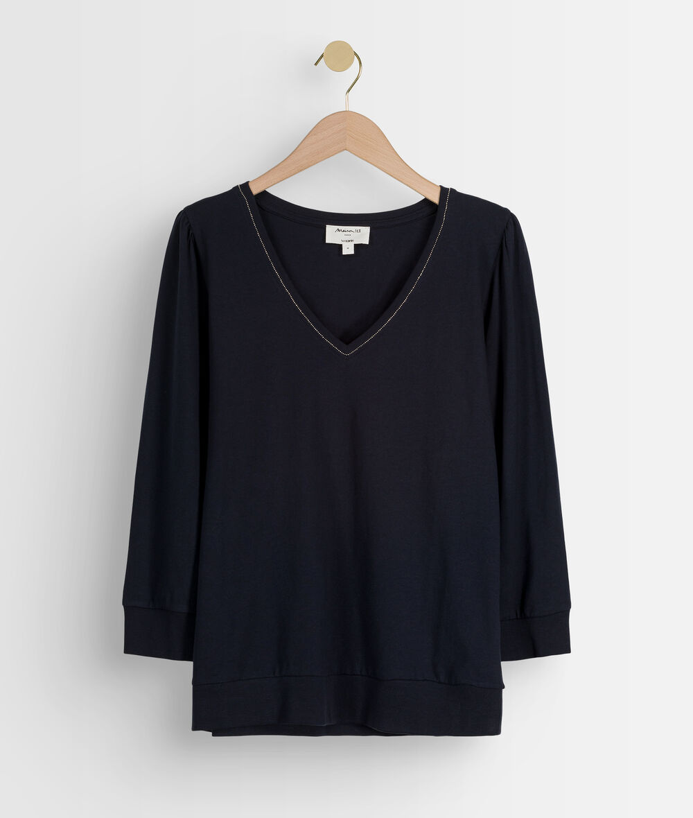 Margot navy blue organic cotton T-shirt  PhotoZ | 1-2-3