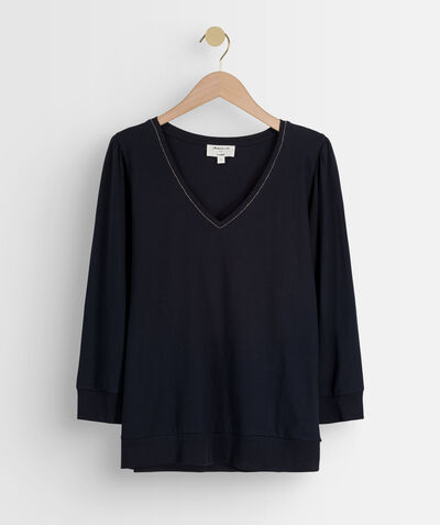 Margot navy blue organic cotton T-shirt  PhotoZ | 1-2-3