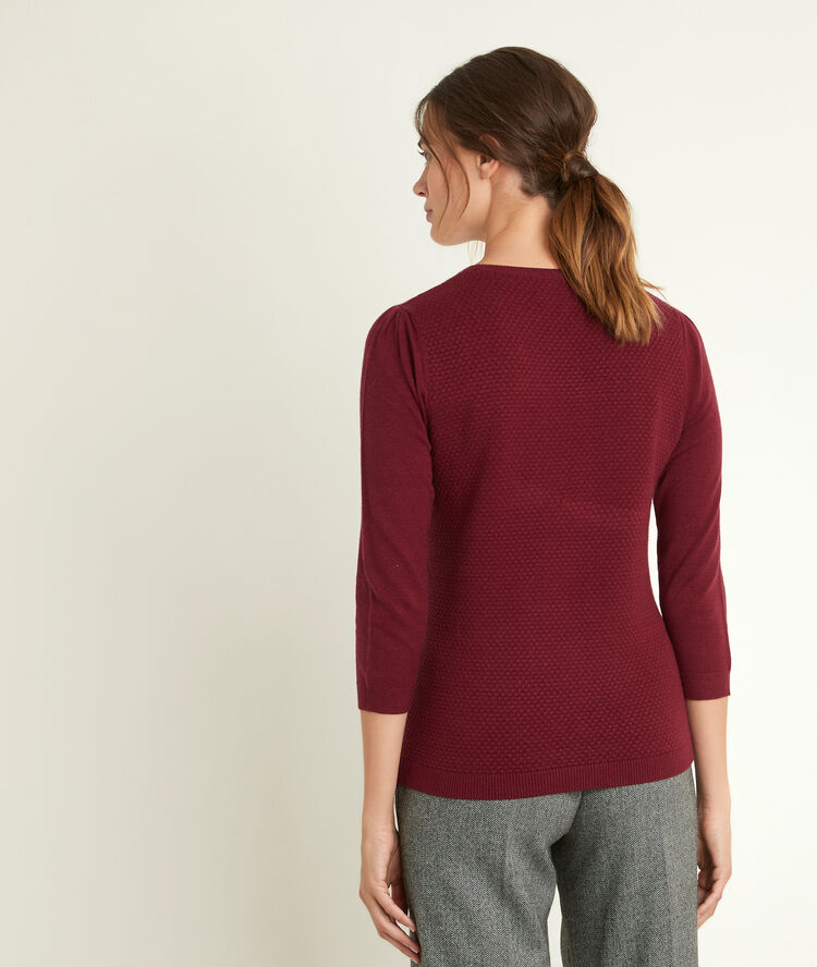Rimel bordeaux honeycomb pullover bordeaux.