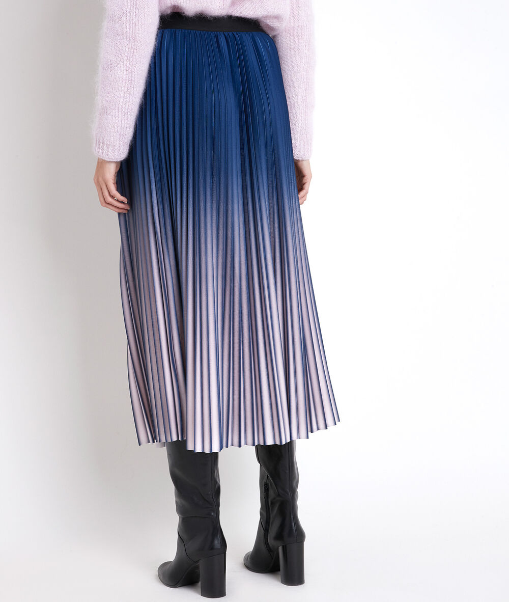 Elara tie-dye pleated skirt marine.