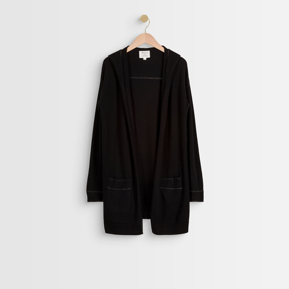Ruth wool and cashmere cardigan noir.