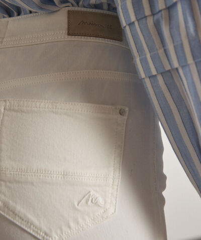 Sultan ecru cotton blend slim-fit jeans PhotoZ | 1-2-3