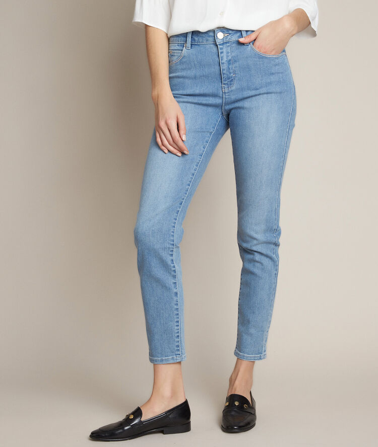 Amanda slim-fit stonewashed jeans with lurex detail  double stone.