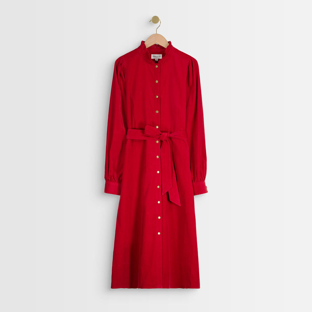 Laura red velvet dress terracotta.