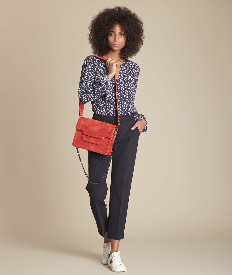 Marin navy chain print blouse navy.