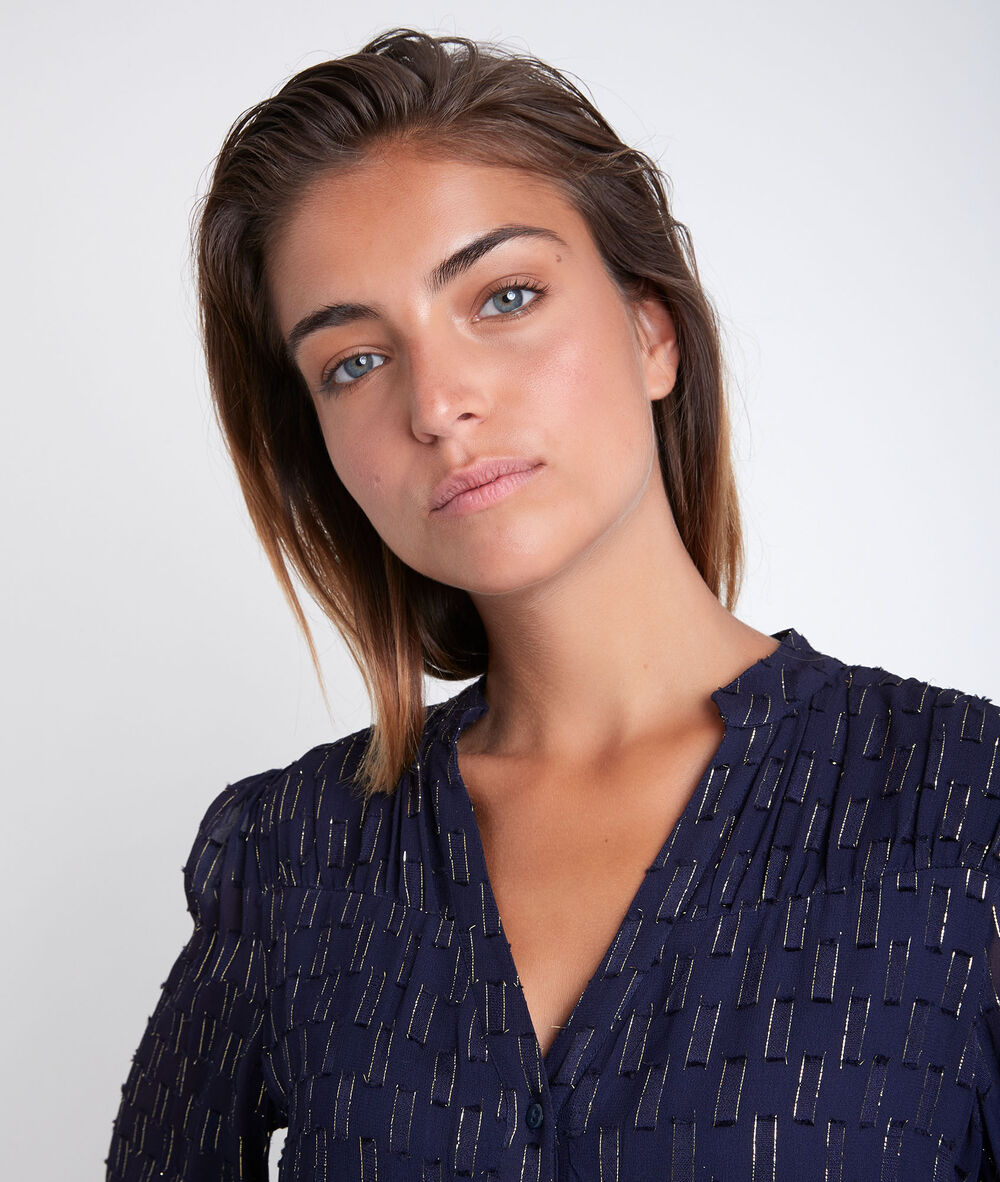 Cassandra navy lurex dress marine.