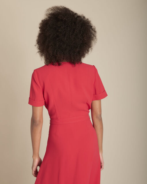 Risia red swishy wrap dress red.