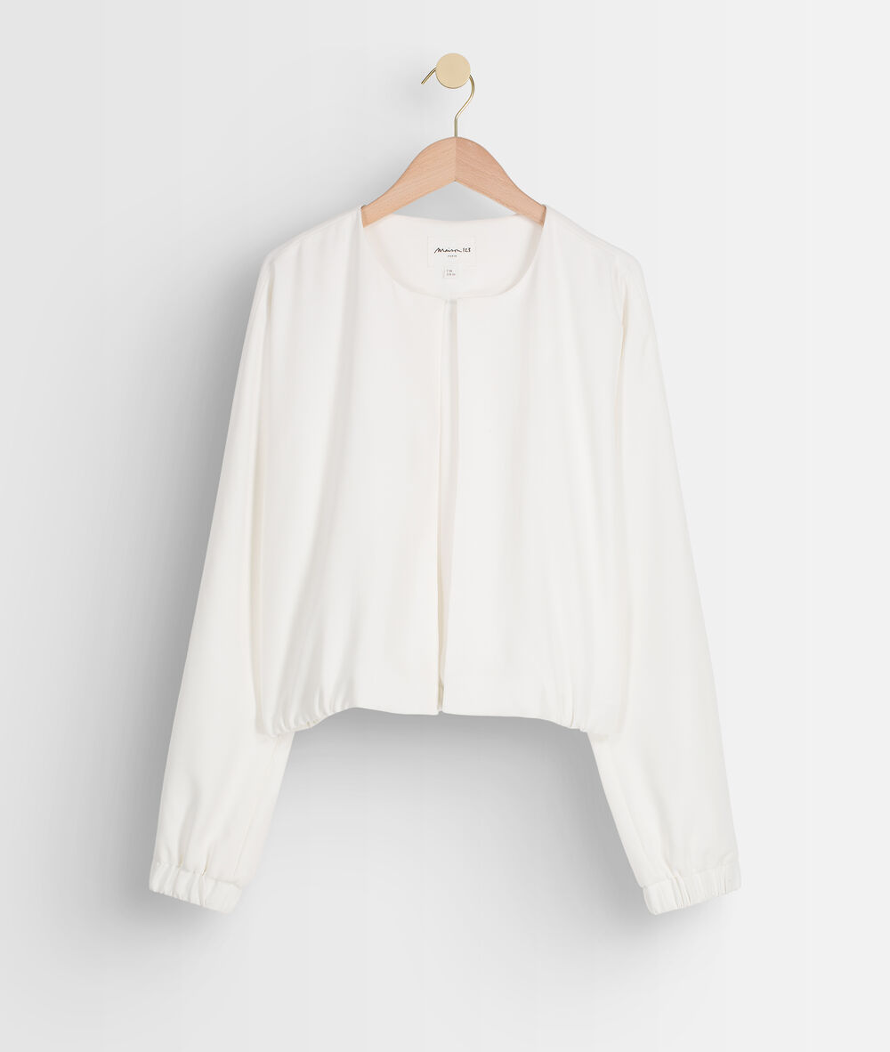 Taya ecru crepe jacket creme.