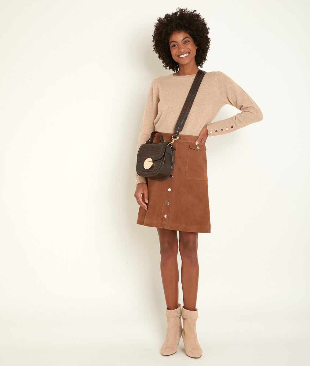 Ambre camel suede skirt | 1-2-3 Ambre camel suede skirt PhotoZ | 1-2-3