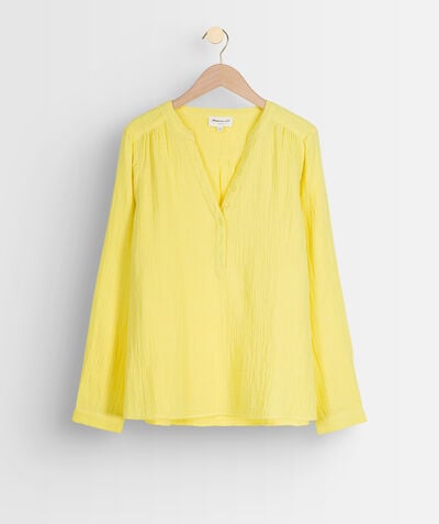 Laeti plain lemon cotton blouse  PhotoZ | 1-2-3