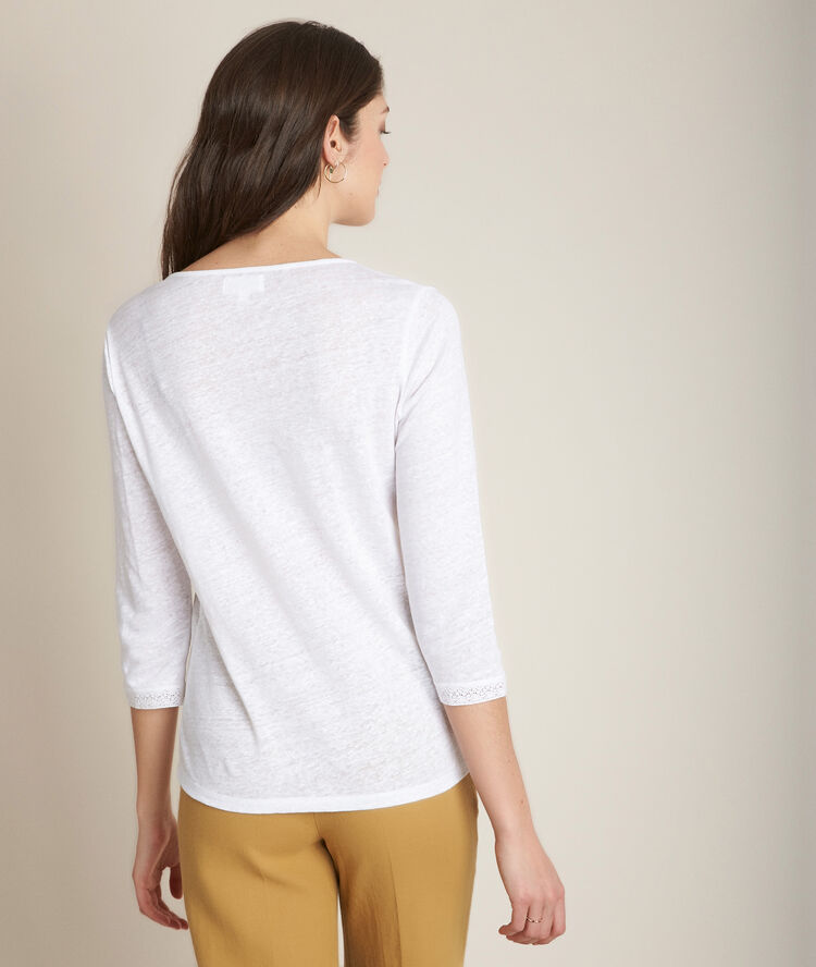 Rizière white linen t-shirt white.
