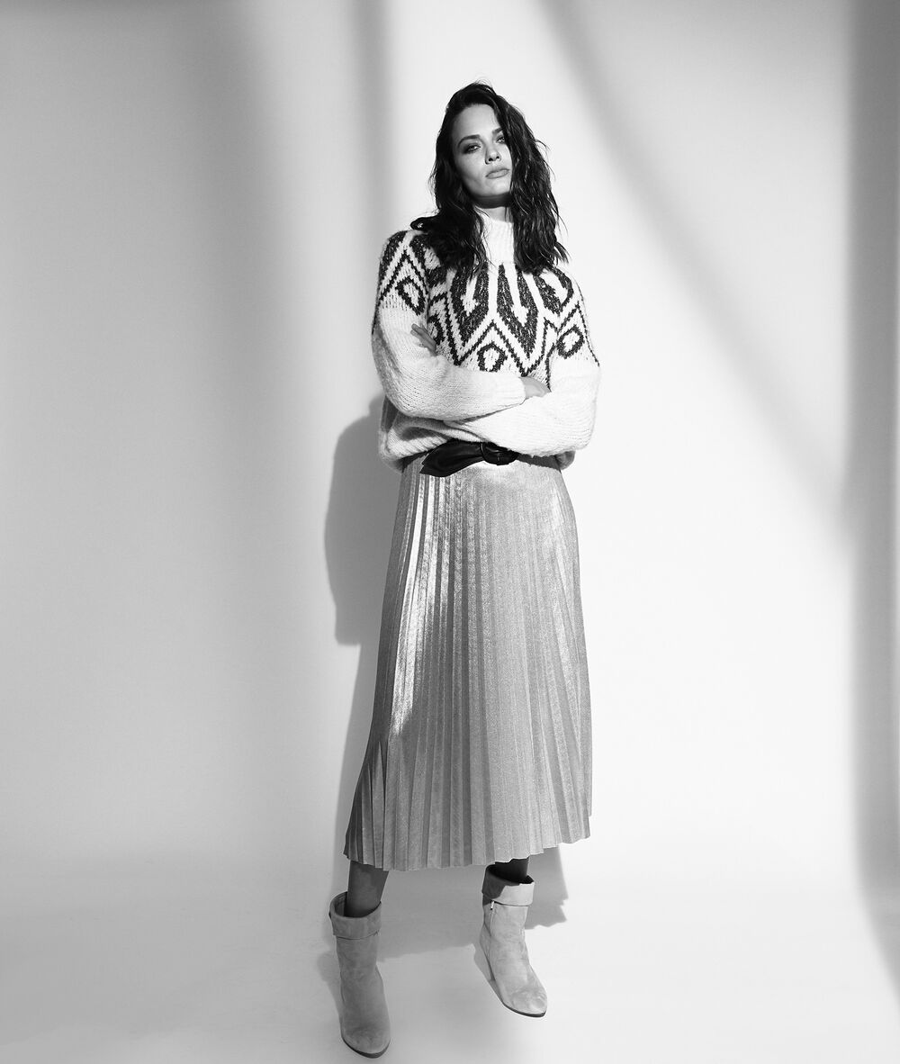 Grazie gold pleated skirt argent.