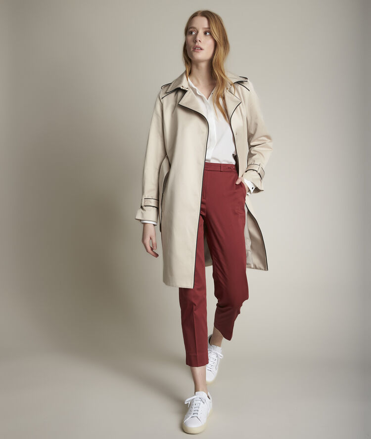 Rubis burgundy cigarette trousers peach.