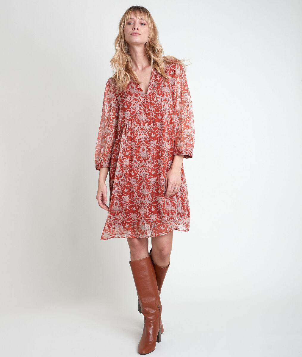Calypso orange printed dress | 1-2-3 Calypso orange printed dress PhotoZ | 1-2-3