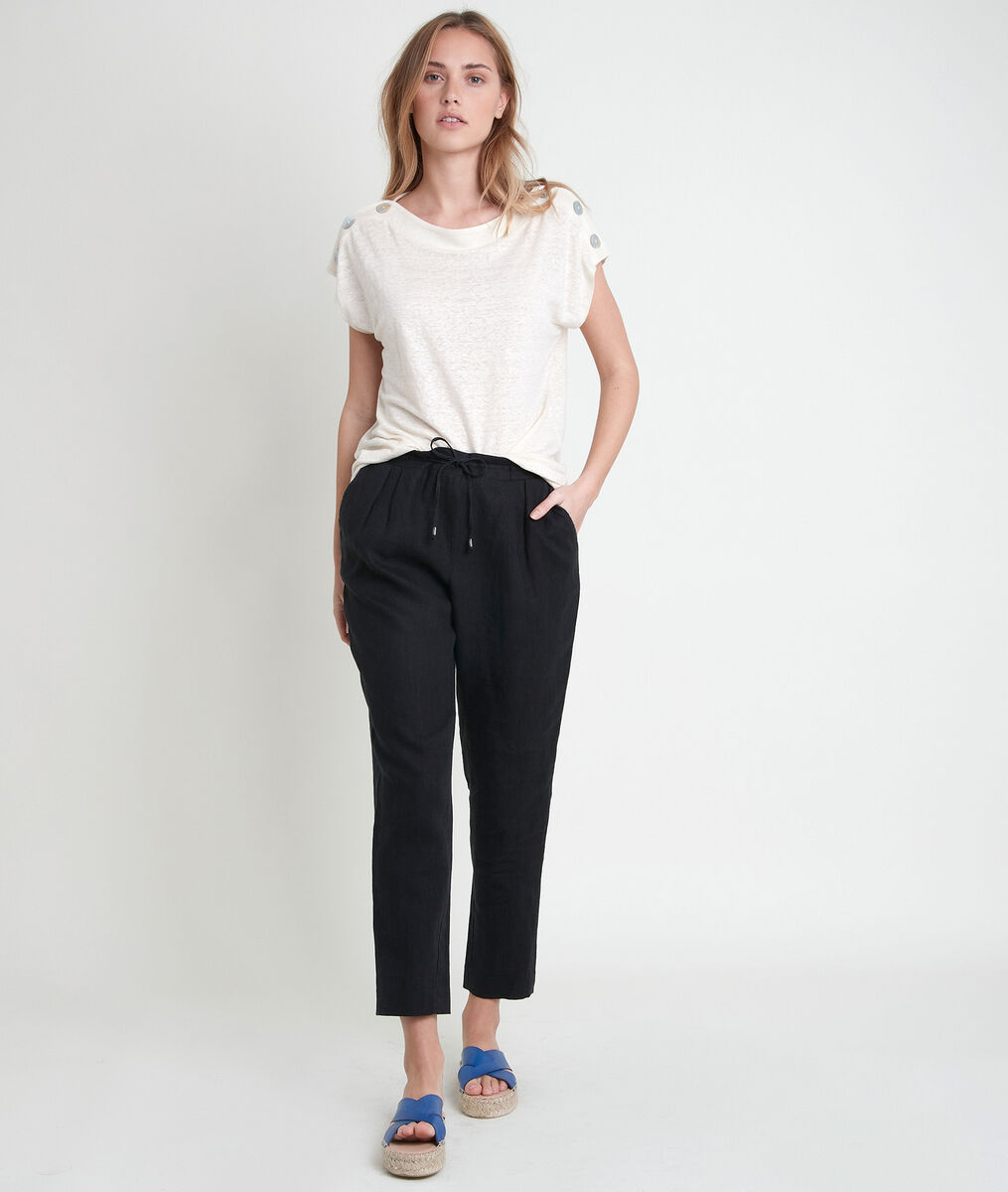 IROYAL vanilla-coloured linen top | 1-2-3 IROYAL vanilla-coloured linen top PhotoZ | 1-2-3
