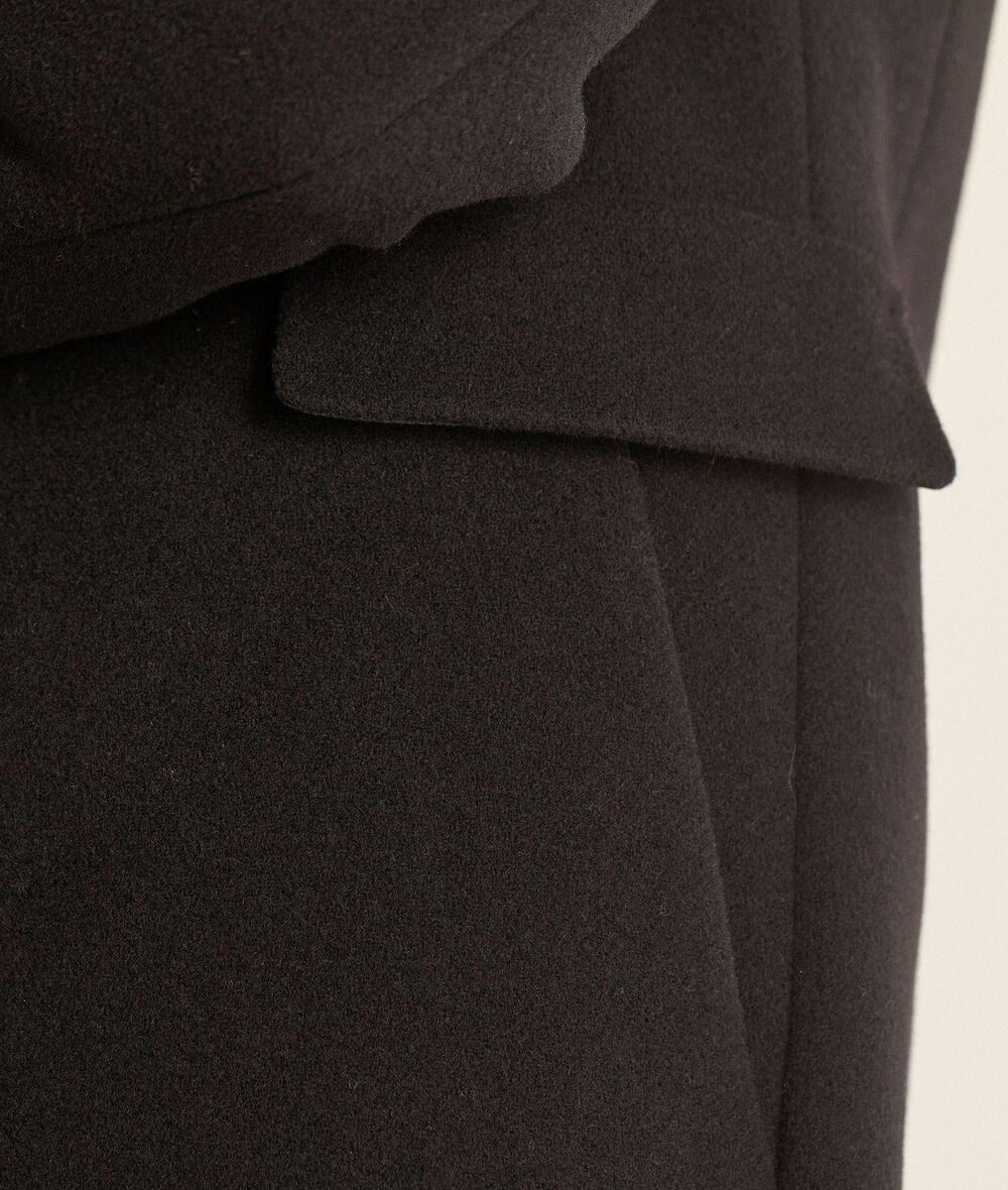 Plume straight black recycled wool coat PhotoZ | 1-2-3