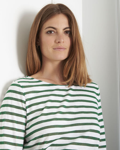 Payure sparkly green striped t-shirt mint.