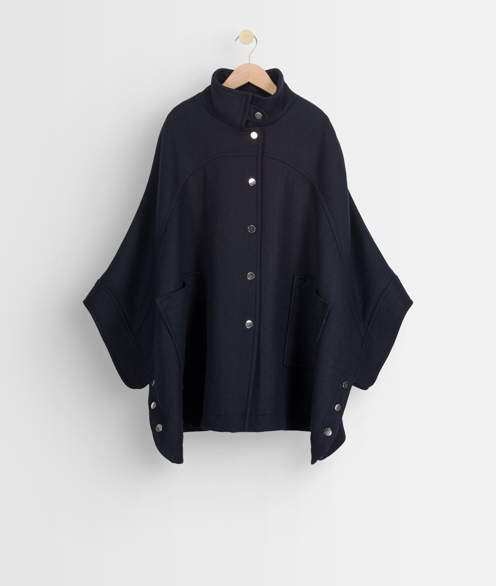 navy blue wool cape