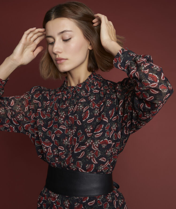 Eve marie printed blouse black.