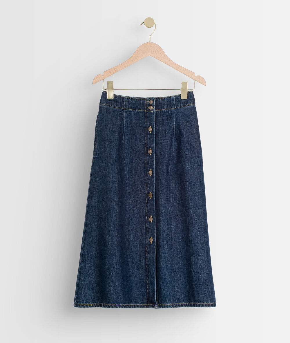 Ely raw denim maxi skirt denim brut.