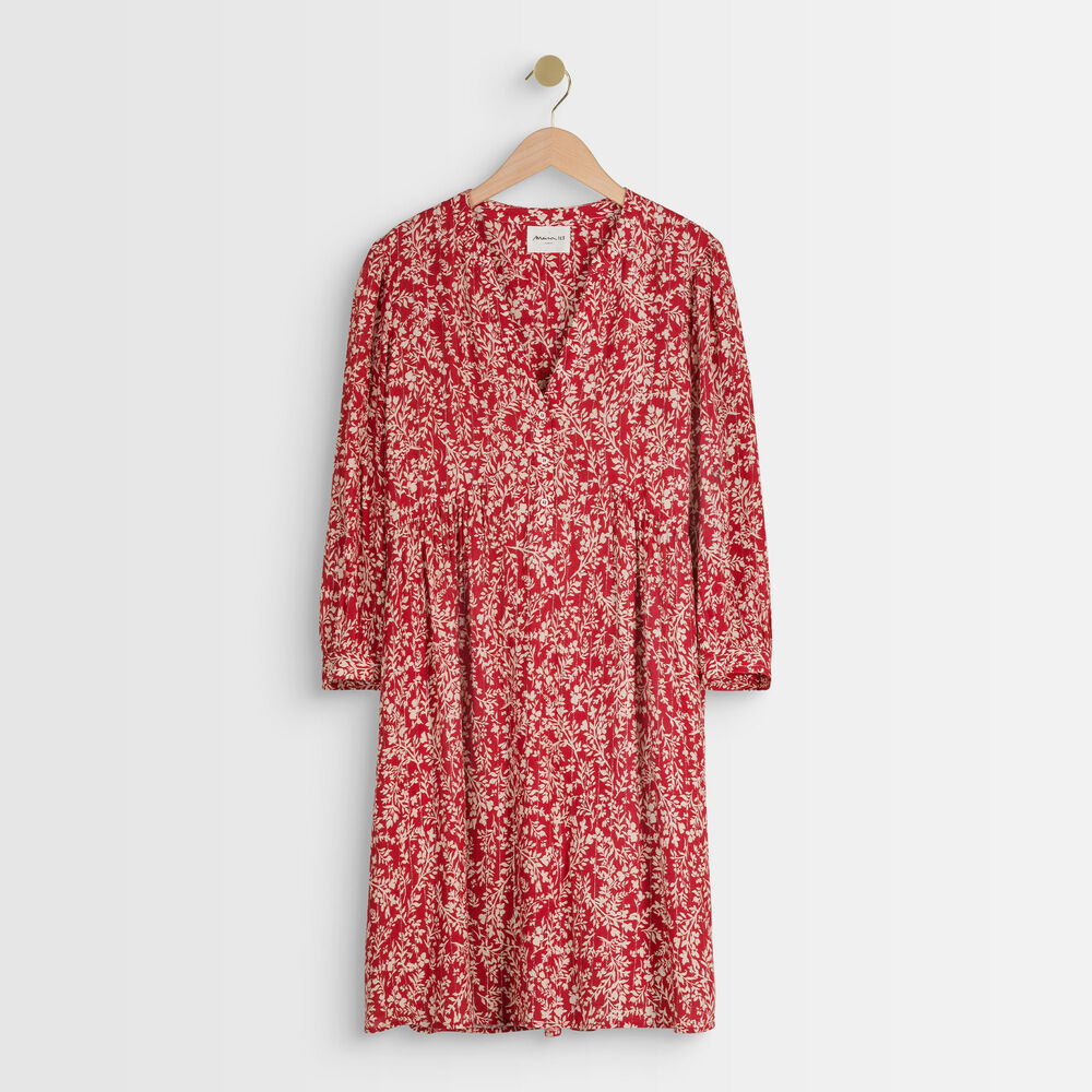 Calypso red printed dress bourgogne.