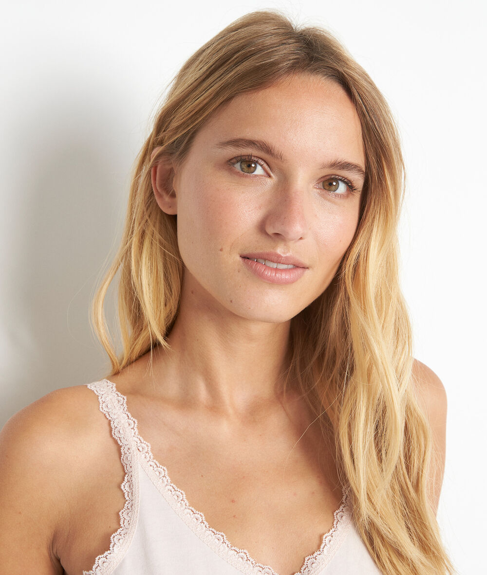 Rosa powder cotton tank top poudre.