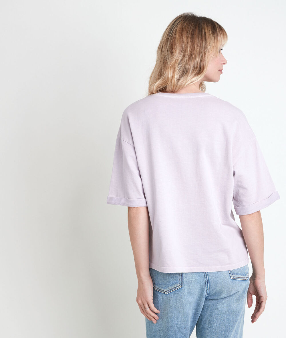Itak mauve screen-print t-shirt mauve pâle.