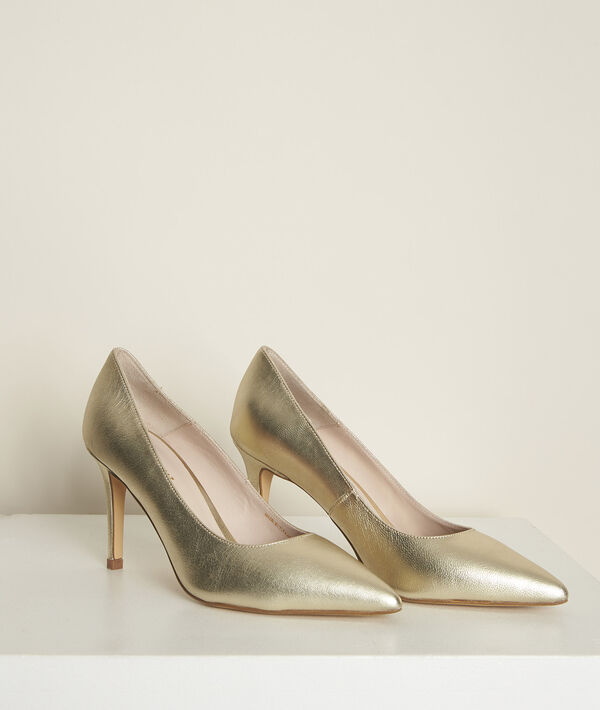 Kelly gold leather high heels | 1-2-3 Kelly gold leather high heels PhotoZ | 1-2-3