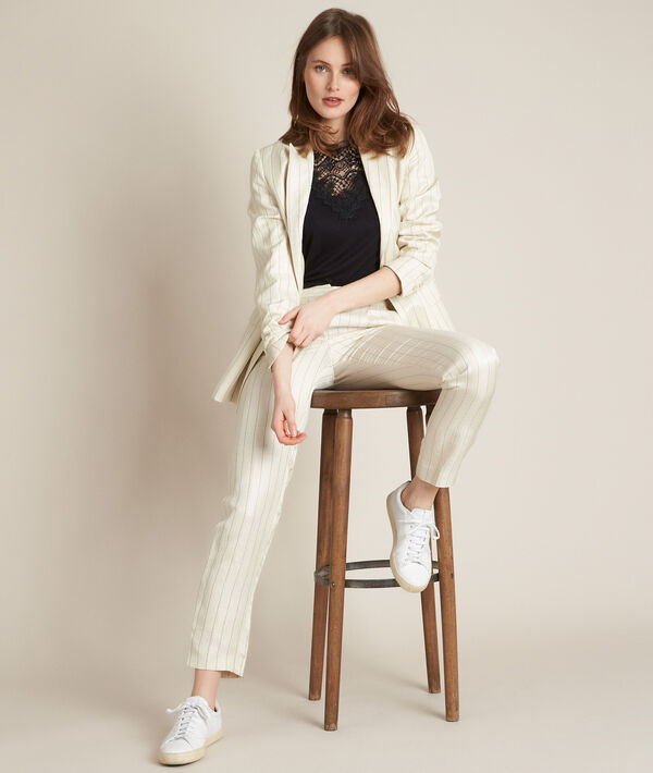 Lea linen striped jacket | 1-2-3 Lea linen striped jacket PhotoZ | 1-2-3