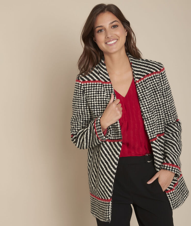 Mackenzie fluid blouse with pleated neckline red.