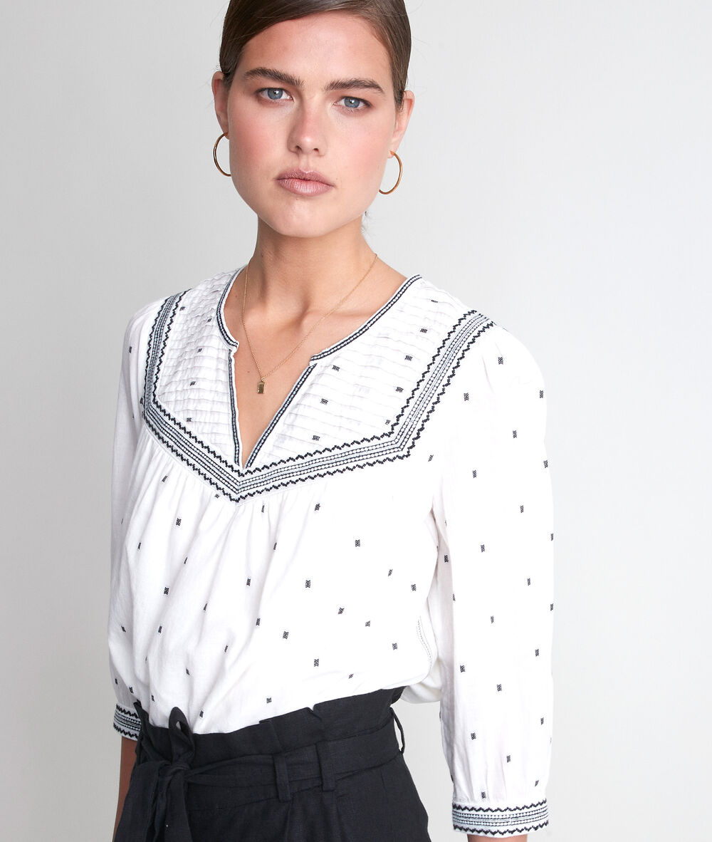 Talissa ecru embroidered blouse ecru.