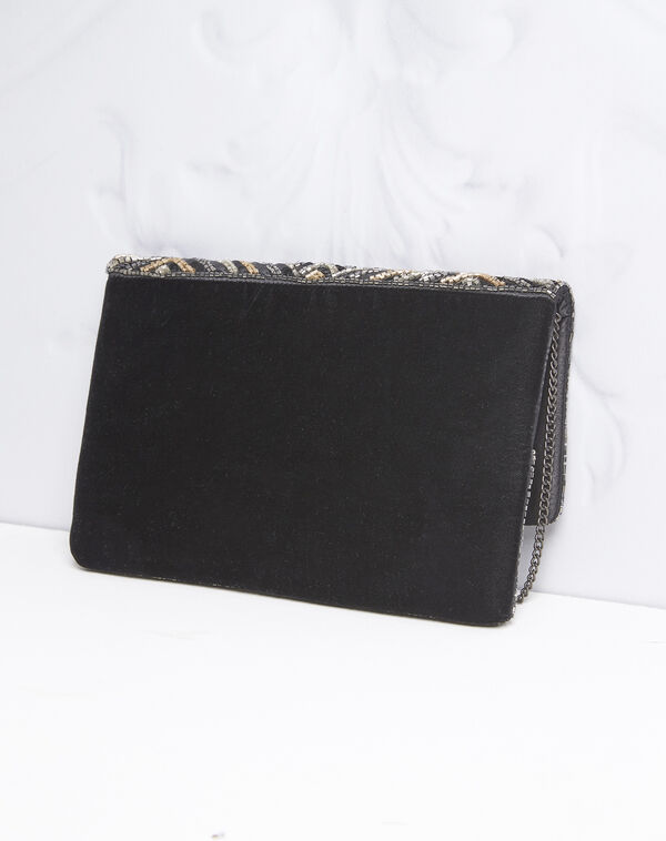 Idéal sequinned black clutch bag black.