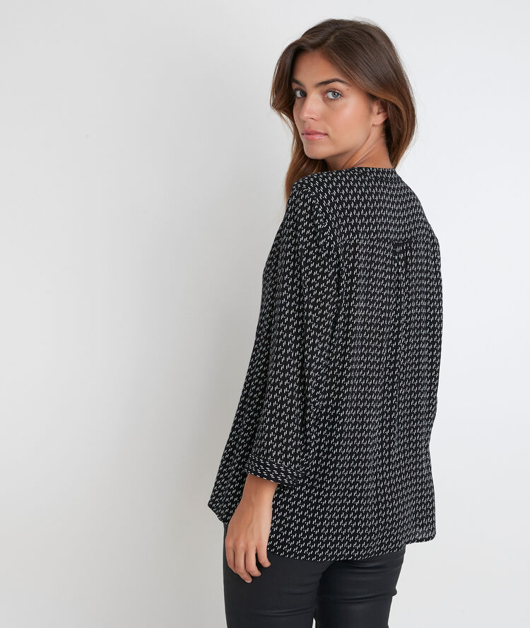 Joly printed pussybow blouse noir.